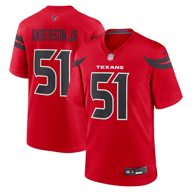 Custom Any name Houston Texans #51 Will Anderson Jr. Red Alternate Game Jersey Men Women Youth