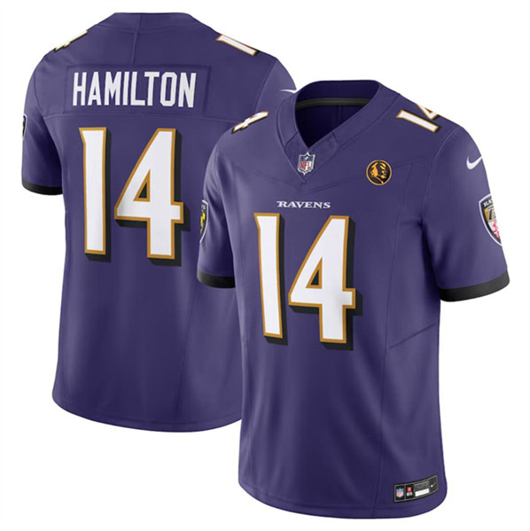 Baltimore Ravens #14 Kyle Hamilton Purple 2023 F.U.S.E. With John Madden Patch Vapor Limited Stitched Jersey