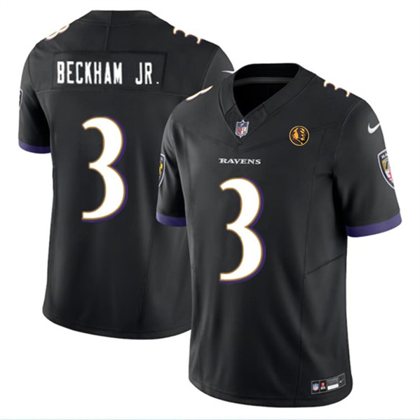 Baltimore Ravens #3 Odell Beckham Jr. Black 2023 F.U.S.E. With John Madden Patch Vapor Limited Stitched Jersey