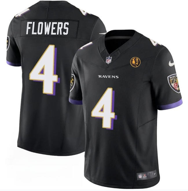Baltimore Ravens #4 Zay Flowers Black 2023 F.U.S.E. With John Madden Patch Vapor Limited Stitched Jersey