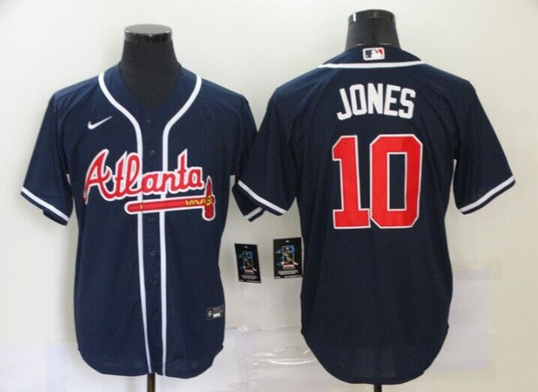 Atlanta Braves #10 Chipper Jones Navy Cool Base Stitched Jersey