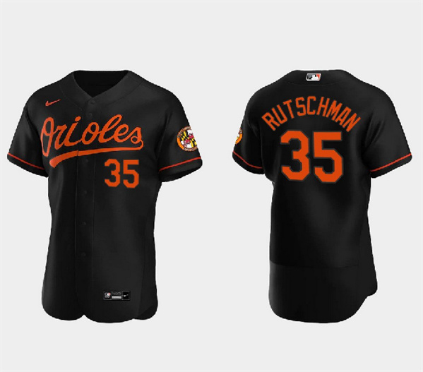 Baltimore Orioles #35 Adley Rutschman Black Flex Base Stitched Jersey
