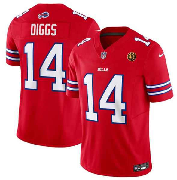 Buffalo Bills #14 Stefon Diggs Red 2023 F.U.S.E. With John Madden Patch Vapor Limited Stitched Jersey