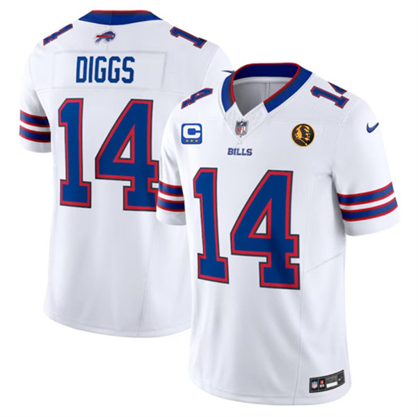 Buffalo Bills #14 Stefon Diggs White 2023 F.U.S.E. With 3-Star C Ptach And John Madden Patch Vapor Limited Stitched Jersey