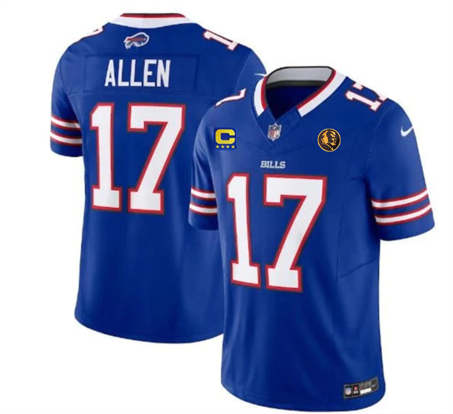 Buffalo Bills #17 Josh Allen Blue 2023 F.U.S.E. With 4-Star C Ptach And John Madden Patch Vapor Limited Stitched Jersey