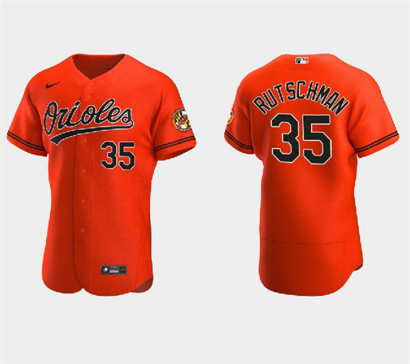 Baltimore Orioles #35 Adley Rutschman Orange Flex Base Stitched Jersey