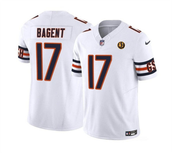 Chicago Bears #17 Tyson Bagent White 2023 F.U.S.E. With John Madden Patch Vapor Limited Stitched Jersey