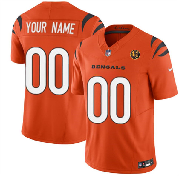 Cincinnati Bengals Custom Orange 2023 F.U.S.E. With John Madden Patch Vapor Limited Stitched Jersey