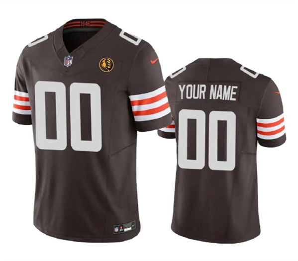 Cleveland Browns Custom Brown 2023 F.U.S.E. With John Madden Patch Vapor Limited Stitched Jersey