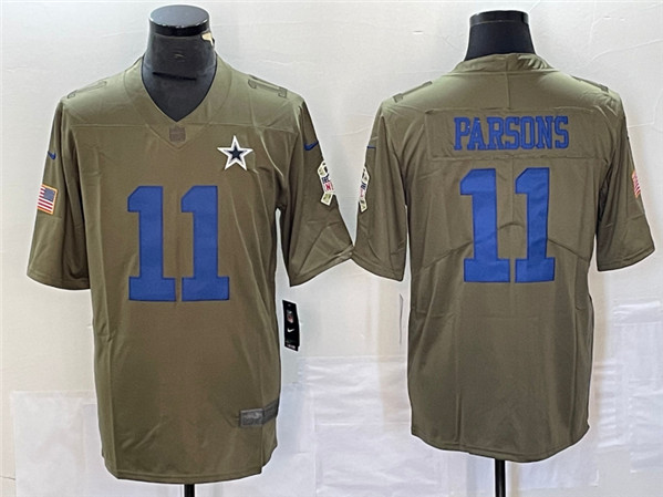 Dallas Cowboys #11 Micah Parsons Olive 2017 Salute To Service Limited Stitched Jersey