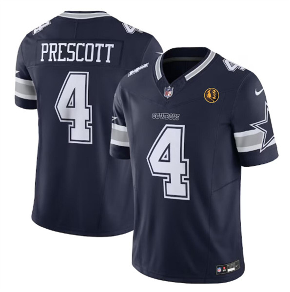Dallas Cowboys #4 Dak Prescott Navy 2023 F.U.S.E. With John Madden Patch Vapor Limited Stitched Jersey