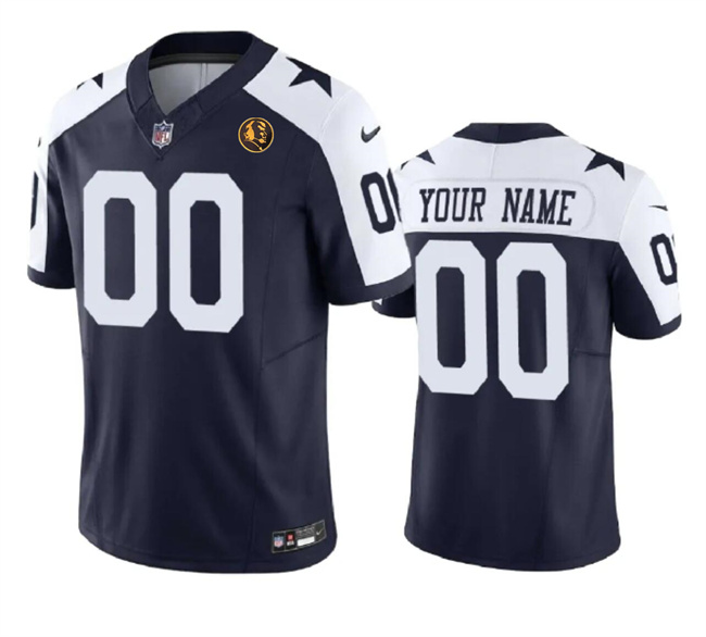 Dallas Cowboys Custom Navy 2023 F.U.S.E. With John Madden Patch Vapor Limited Stitched Jersey