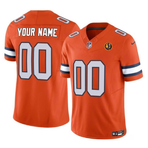 Denver Broncos Custom Orange 2023 F.U.S.E. With John Madden Patch Vapor Limited Stitched Jersey