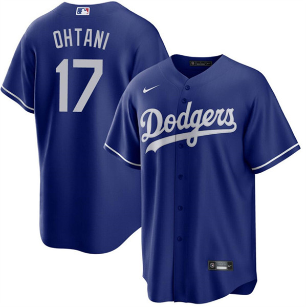 Los Angeles Dodgers #17 Shohei Ohtani Blue Cool Base Stitched Jersey