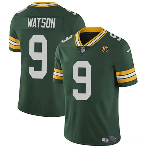 Green Bay Packers #9 Christian Watson Green With John Madden Patch Vapor Limited Throwback Stitched Jersey