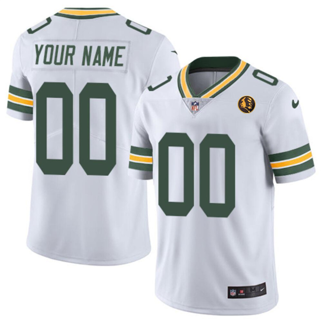 Green Bay Packers Custom White With John Madden Patch Vapor Limited Stitched Jersey