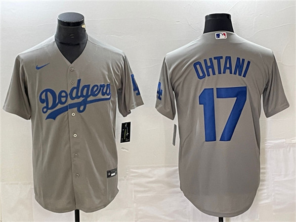 Los Angeles Dodgers #17 Shohei Ohtani Gray Cool Base Stitched Jersey