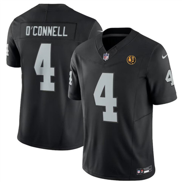 Las Vegas Raiders #4 Aidan O'Connell Black 2023 F.U.S.E. With John Madden Patch Vapor Limited Stitched Jersey