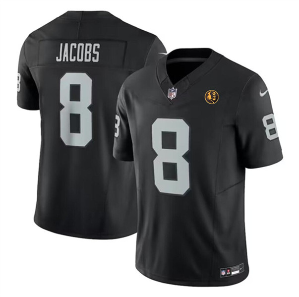 Las Vegas Raiders #8 Josh Jacobs Black 2023 F.U.S.E. With John Madden Patch Vapor Limited Stitched Jersey