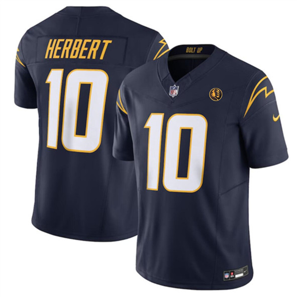 Los Angeles Chargers #10 Justin Herbert Navy 2023 F.U.S.E. With John Madden Patch Vapor Limited Stitched Jersey