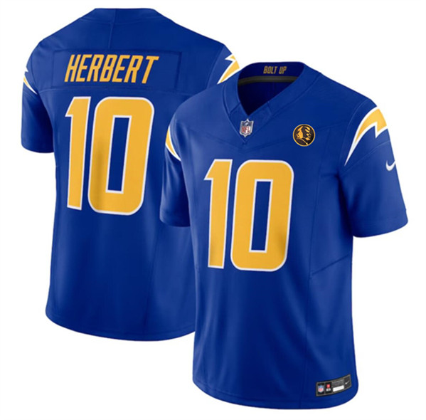 Los Angeles Chargers #10 Justin Herbert Royal 2023 F.U.S.E. With John Madden Patch Vapor Limited Stitched Jersey