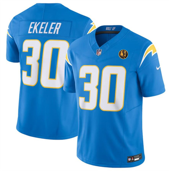Los Angeles Chargers #30 Austin Ekeler Light Blue 2023 F.U.S.E. With John Madden Patch Vapor Limited Stitched Jersey