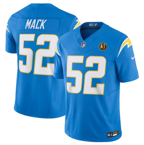 Los Angeles Chargers #52 Khalil Mack Light Blue 2023 F.U.S.E. With John Madden Patch Vapor Limited Stitched Jersey