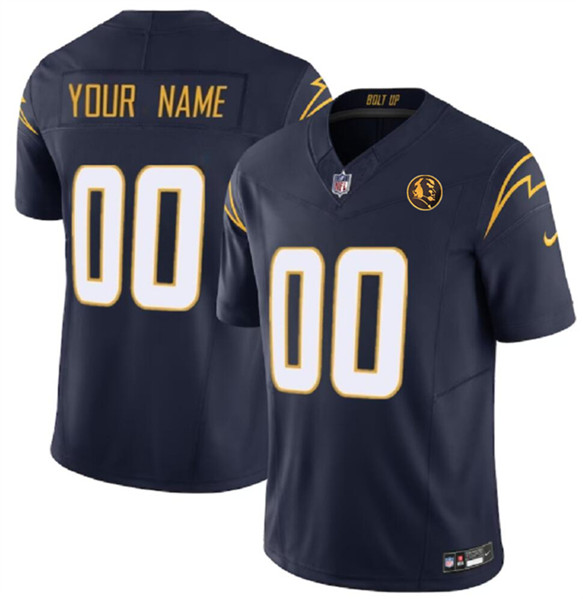 Los Angeles Chargers Custom Navy 2023 F.U.S.E. With John Madden Patch Vapor Limited Stitched Jersey