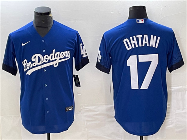 Los Angeles Dodgers #17 Shohei Ohtani Royal City Connect Cool Base With Patch Stitched Jersey