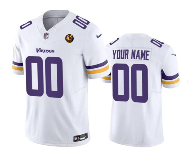 Minnesota Vikings Custom White 2023 F.U.S.E. With John Madden Patch Vapor Limited Stitched Jersey