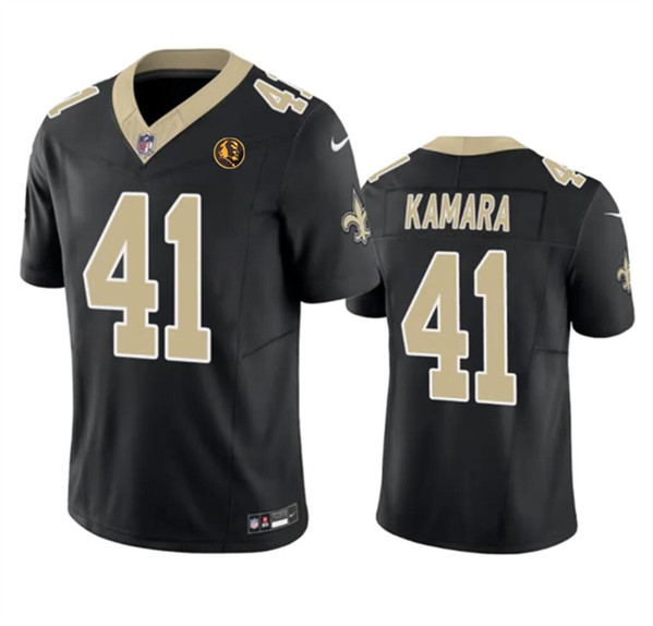 New Orleans Saints #41 Alvin Kamara Black 2023 F.U.S.E. With John Madden Patch Vapor Limited Stitched Jersey