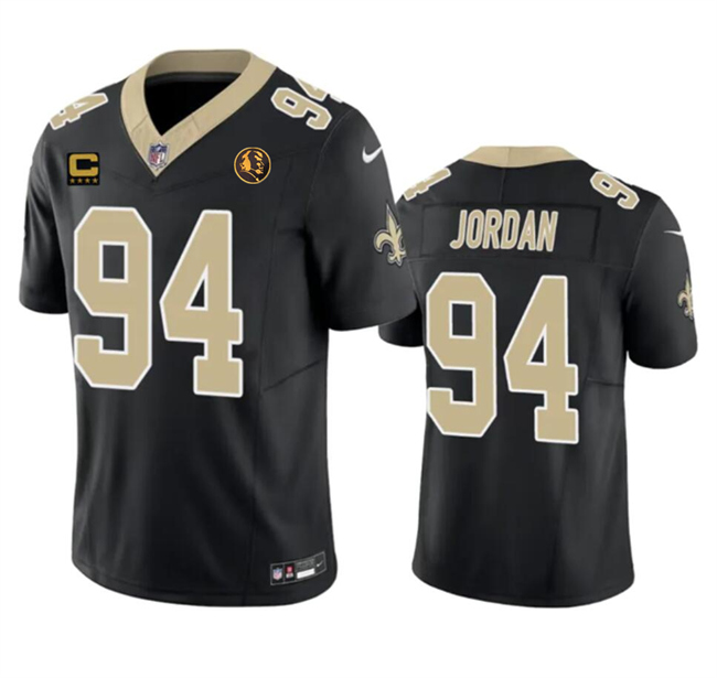 New Orleans Saints #94 Cameron Jordan Black 2023 F.U.S.E. With 4-Star C Patch And John Madden Patch Vapor Limited Stitched Jersey