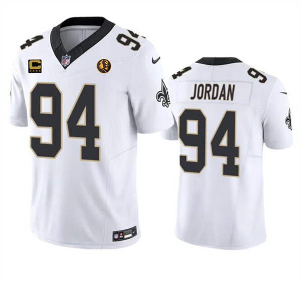 New Orleans Saints #94 Cameron Jordan White 2023 F.U.S.E. With 4-Star C Patch And John Madden Patch Vapor Limited Stitched Jersey