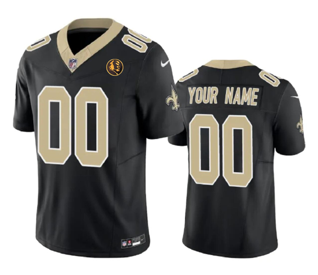 New Orleans Saints Custom Black 2023 F.U.S.E. With John Madden Patch Vapor Limited Stitched Jersey
