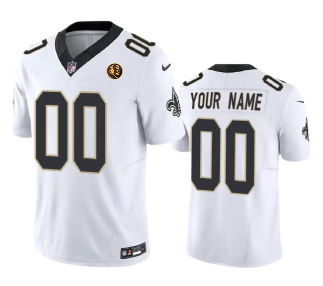 New Orleans Saints Custom White 2023 F.U.S.E. With John Madden Patch Vapor Limited Stitched Jersey