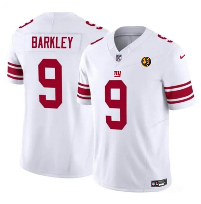 New York Giants #9 Matt Barkley White 2023 F.U.S.E. With John Madden Patch Vapor Limited Stitched Jersey