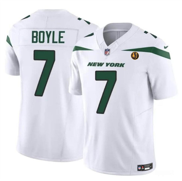 New York Jets #7 Tim Boyle White 2023 F.U.S.E. With John Madden Patch Vapor Limited Stitched Jersey