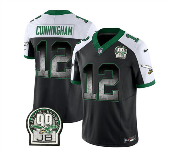 Philadelphia Eagles #12 Randall Cunningham Black White 2023 F.U.S.E. Throwback Vapor Untouchable Limited Stitched Jersey