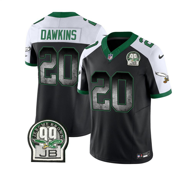 Philadelphia Eagles #20 Brian Dawkins Black White 2023 F.U.S.E. Throwback Vapor Untouchable Limited Stitched Jersey