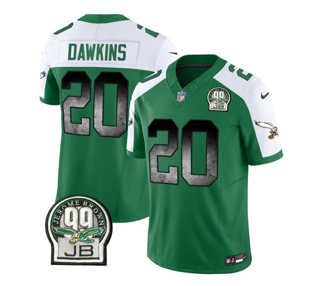 Philadelphia Eagles #20 Brian Dawkins Green White 2023 F.U.S.E. Throwback Vapor Untouchable Limited Stitched Jersey