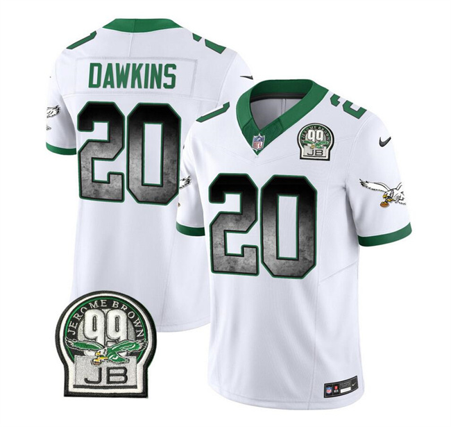Philadelphia Eagles #20 Brian Dawkins White 2023 F.U.S.E. Throwback Vapor Untouchable Limited Stitched Jersey