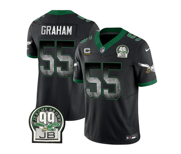 Philadelphia Eagles #55 Brandon Graham Black 2023 F.U.S.E. With 4-Star C Patch Throwback Vapor Untouchable Limited Stitched Jersey