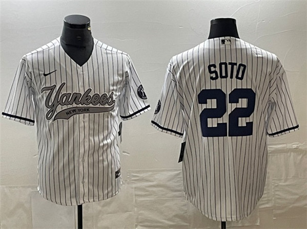 New York Yankees #22 Juan Soto White Cool Base Stitched Jersey
