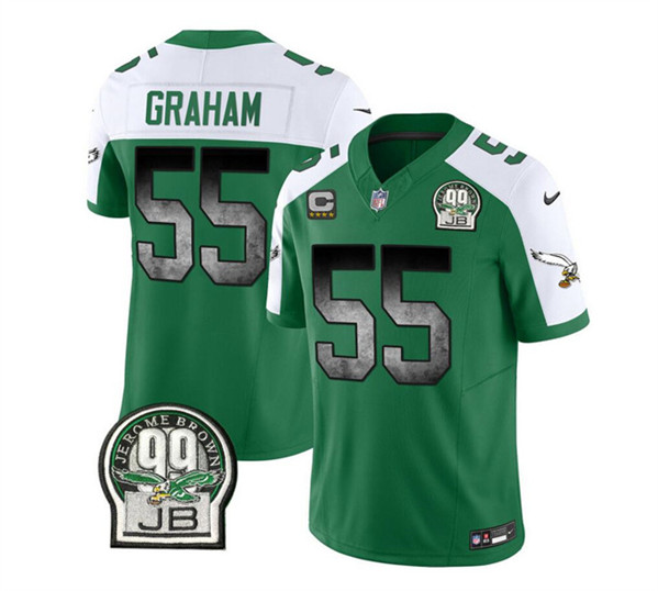 Philadelphia Eagles #55 Brandon Graham Green White 2023 F.U.S.E. With 4-Star C Patch Throwback Vapor Untouchable Limited Stitched Jersey