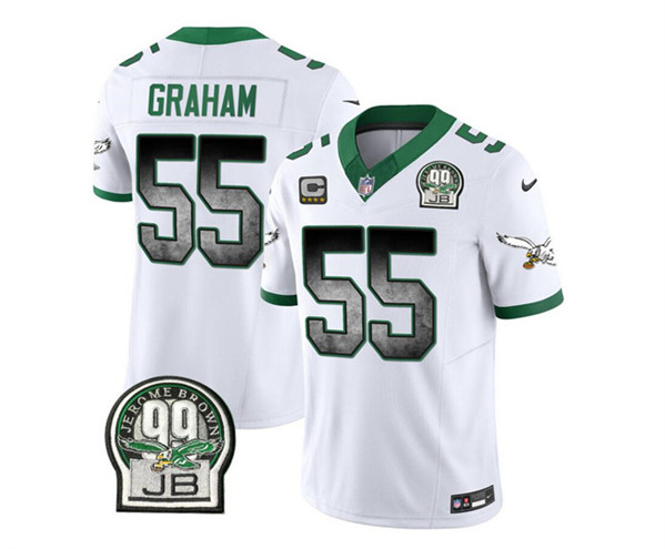 Philadelphia Eagles #55 Brandon Graham White 2023 F.U.S.E. With 4-Star C Patch Throwback Vapor Untouchable Limited Stitched Jersey