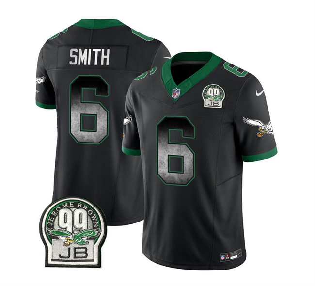 Philadelphia Eagles #6 DeVonta Smith Black 2023 F.U.S.E. Throwback Vapor Untouchable Limited Stitched Jersey
