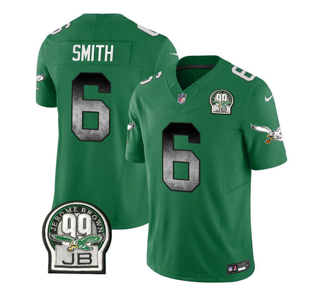 Philadelphia Eagles #6 DeVonta Smith Green 2023 F.U.S.E. Throwback Vapor Untouchable Limited Stitched Jersey