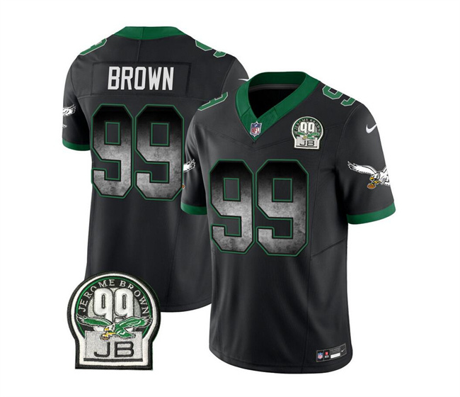 Philadelphia Eagles #99 Jerome Brown Black 2023 F.U.S.E. Throwback Vapor Untouchable Limited Stitched Jersey