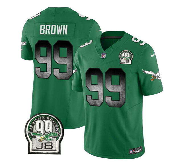Philadelphia Eagles #99 Jerome Brown Green 2023 F.U.S.E. Throwback Vapor Untouchable Limited Stitched Jersey