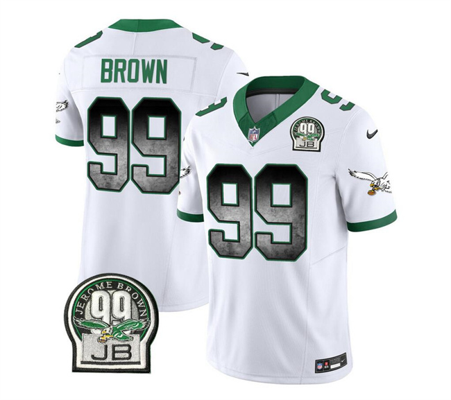 Philadelphia Eagles #99 Jerome Brown White 2023 F.U.S.E. Throwback Vapor Untouchable Limited Stitched Jersey
